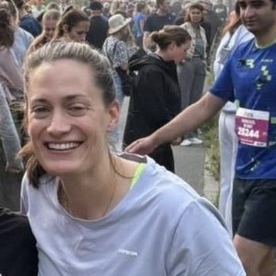 Kiki tijdens een hardloopwedstrijd